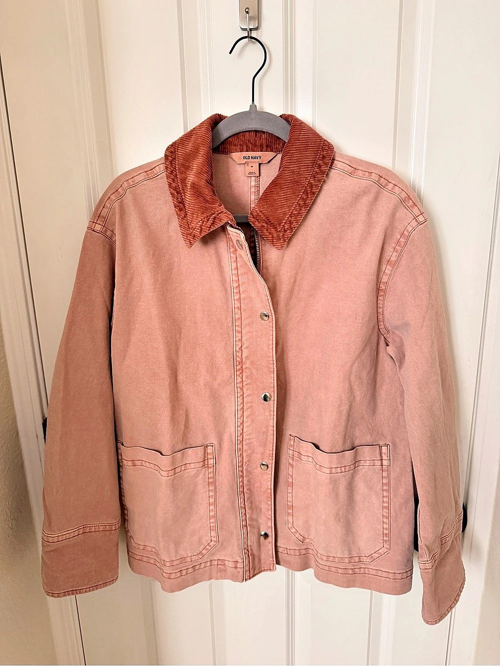 Old Navy Canvas Barn Jacket Utility Jacket Pink Medium